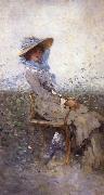 Nicolae Grigorescu Woman in the Garden oil painting